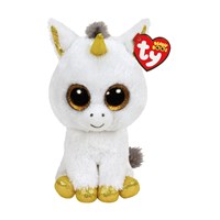 Ty Glubschis - Pegasus Einhorn, weiß/gold - Beanie Boos - 24 cm