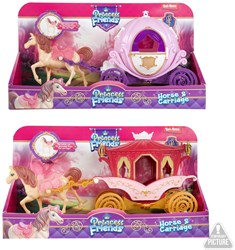 Toi-Toys Prinzessin Spielzeug Pferd mit Kutsche für Kinder