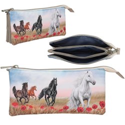 Depesche Federmäppchen TOPModel POPPY SAND - beige Schlampertasche mit Blumenmuster