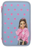 Depesche TOPModel 3-Fach Federmäppchen blau mit Pins und Schulzubehör-2