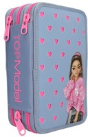 Depesche TOPModel 3-Fach Federmäppchen blau mit Pins und Schulzubehör-3