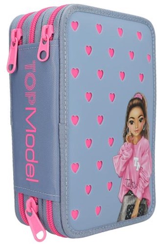 Depesche TOPModel 3-Fach Federmäppchen blau mit Pins und Schulzubehör-3