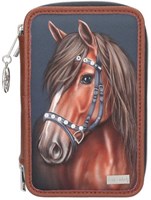 Depesche Federmäppchen Miss Melody LUXURY HORSE 3-Fach gefüllt blau-2