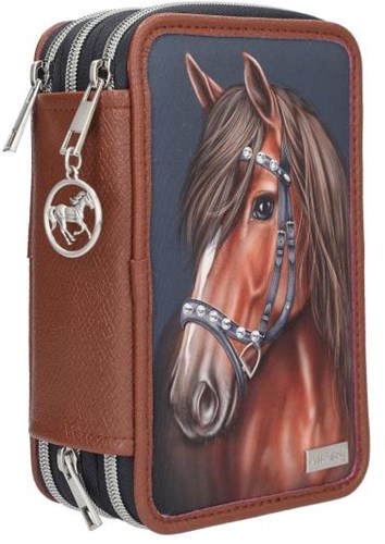 Depesche Federmäppchen Miss Melody LUXURY HORSE 3-Fach gefüllt blau-3