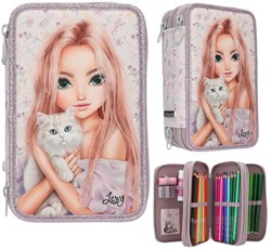 Depesche TOPModel Federmäppchen 3-Fächer rosa BLOOMING KITTY Schulbedarf