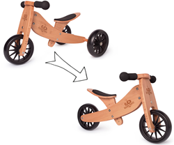 Kinderfeets 2-in-1 Holz Balance Fahrrad Dreirad von 1 Jahr Tiny Tots - Bambus