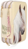 Depesche Federmäppchen Miss Melody 3-Fach Pferdekopf Gelb gefüllt Schule-3