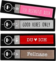 Depesche Filz Schlüsselanhänger rot weiß mit Metallschließe und Aufdruck
