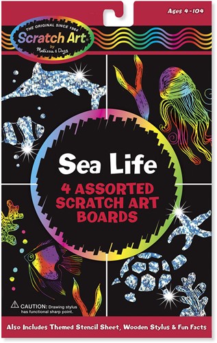 Melissa & Doug Scratch-Art-Blätter Meerestiere