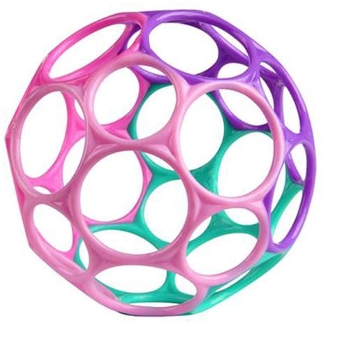 Bright Starts, Oball Classic, Flexibles und leicht Greifbares Design für Kinder jeden Alters, Pink/Lila