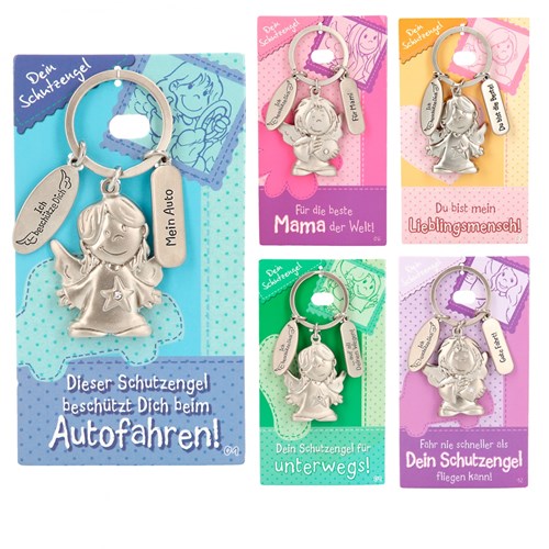Depesche Autoschlüsselanhänger mit Engel - blaues Metall-Accessoire