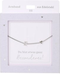 Depesche Armband Silber mit E-Anhänger und Herz, modernes Schmuckstück