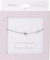 Depesche Armband Silber mit F-Anhänger und Herz - Freundschaftsschmuck