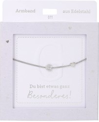 Depesche Armband Silber mit G-Anhänger und Herz - Freundschaftsschmuck