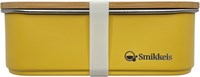 Smikkels Lunchbox - Edelstahl Brotdose mit Bambusdeckel gelb 900ml