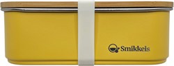 Smikkels Lunchbox - Edelstahl Brotdose mit Bambusdeckel gelb 900ml