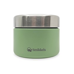 Smikkels Edelstahl Obstbox Kinder 420ml grün - nachhaltige Snackbox Schule