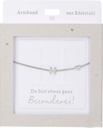 Depesche Armband Silber mit H-Anhänger und Herz - Freundschaftsschmuck
