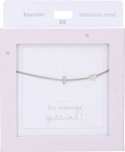 Depesche Armband Heart of Gold silberfarben mit Buchstabe I Damen