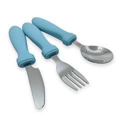 Smikkels Silikon Kinderbesteck Set 3-teilig blau - Kleinkind Besteck