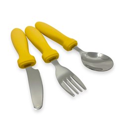 Smikkels Silikon Kinderbesteck Set 3-teilig gelb - Kleinkind Besteck