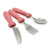 Smikkels Silikon Kinderbesteck Set 3-teilig rosa - Kleinkind Besteck