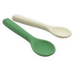 Smikkels Silikon Löffel Set grün Baby Essbesteck