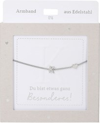 Depesche Armband Silber mit Buchstabe K und Herz - Freundschaftsschmuck