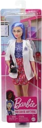 Barbie GTN65 - Blonde Puppe rhythmische Sportgymnastin (ca. 30 cm) mit schillerndem Metallic-Gymnastikanzug, 2 Keulen und Band, tolles Geschenk für Kinder ab 3 Jahren