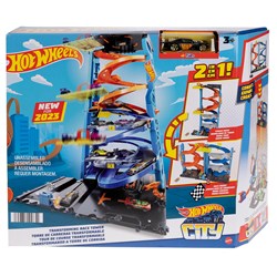 Hot Wheels Rennbahn City Transforming Race Tower Spielset