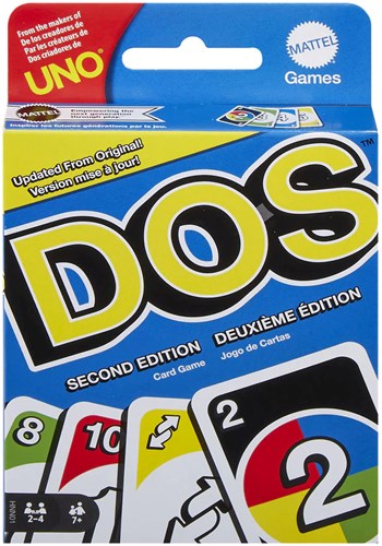 Mattel Kartenspiel DOS Second Edition - Familienspiel - UNO Variante