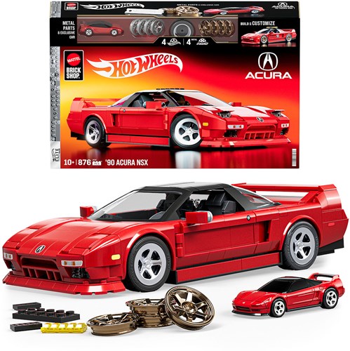 Hot Wheels Bauset 90 Acura NSX - Mattel Brick Shop - Auto Spielzeug