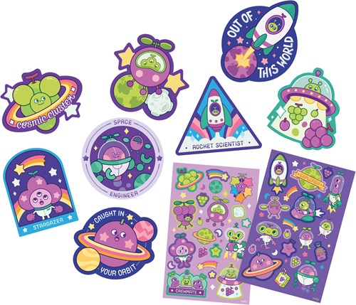 Ooly Duft-Rubbelsticker Galaxy Grape - Glitzer Sticker Set Kinder-3