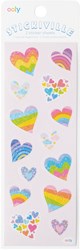 Ooly Sticker - Stickiville Skinny Regenbogen Herzen - Bastelspaß