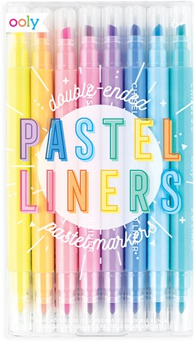Ooly Pastell Marker doppelseitig - Set mit 8 Markierstiften
