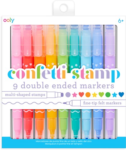 Ooly doppelseitige Marker Set - Konfetti Stempel und Filzstift - 9 Farben-3