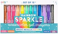 Ooly Aquarell Gelkreiden - Metallic Regenbogen Set für Kinder und Erwachsene