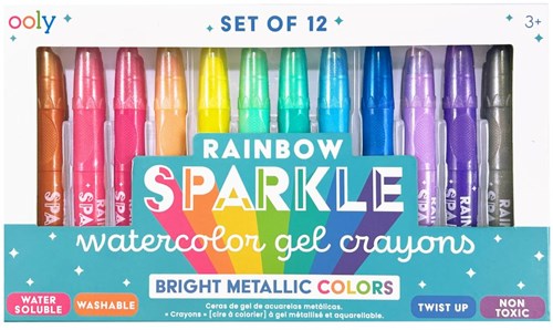 Ooly Aquarell Gelkreiden - Metallic Regenbogen Set für Kinder und Erwachsene