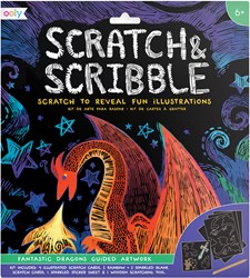 Ooly Scratch Art Kit Fantastic Dragons - Kreative Kratzkarten Set