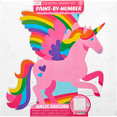 Ooly Colorific Canvas Malen nach Zahlen Kit Magical Unicorn