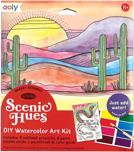 Ooly - Aquarell Kunstset Desert Getaway - Kreatives Malen für Kinder und Erwachsene