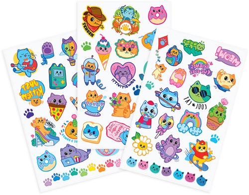 Ooly temporäre Tattoos bunte Katzen - Tattoo Palooza Kindertattoos-2