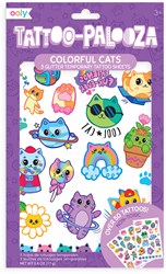 Ooly temporäre Tattoos bunte Katzen - Tattoo Palooza Kindertattoos