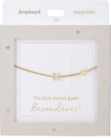 Depesche Armband Gold mit N-Anhänger und Herz - Freundschaftsschmuck