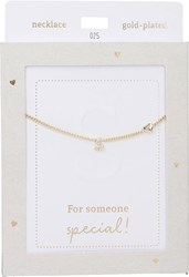Depesche Halskette Gold Heart of Gold mit Buchstabe S und Kristall