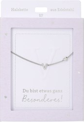 Depesche Halskette Silber mit Buchstabe V und Herz - Schmuck Geschenk