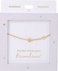 Depesche Armband Gold mit S-Anhänger und Herz - Freundschaftsschmuck