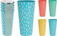 Excellent Houseware Becherset Kunststoff 4-teilig 400ml Trinkbecher