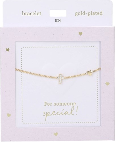 Depesche Armband goldfarben Kreuz Heart of Gold Damen Schmuck