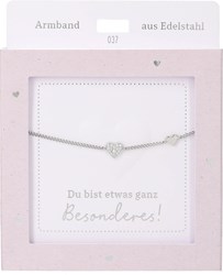 Depesche Armband Silber Herz - modernes Schmuckstück Geschenk Freundschaft